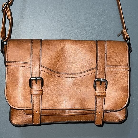 MOSSIMO Supply Co. Crossbody Shoulder Bag Brown non Leather material adjustable - Picture 2 of 10